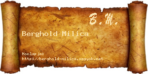 Berghold Milica névjegykártya